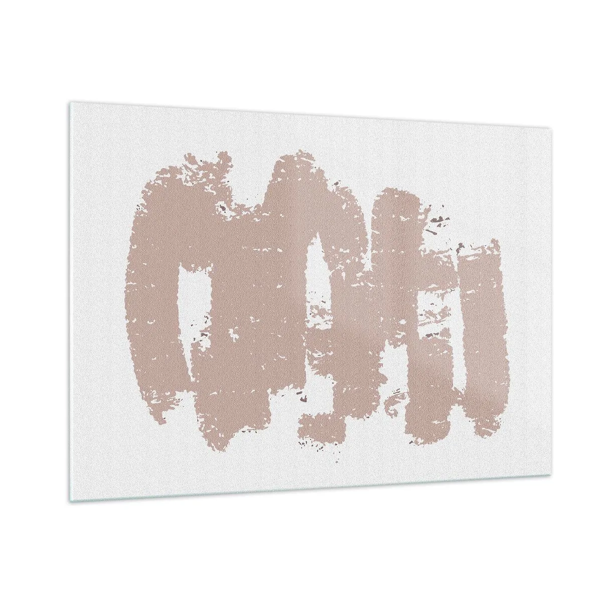 Impression sur verre - Image sur verre - Coups de peinture roses sur fond blanc - 100x70cm - Abstraction en rose tendre - Décoration murale moderne pour le salon et la chambre ARTTOR