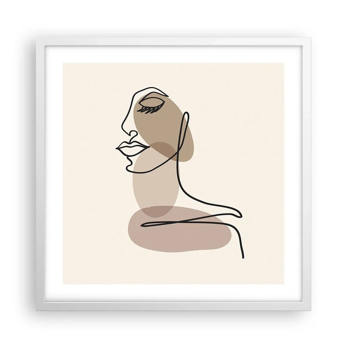 Affiche dans un cadre blanc - Poster - S'écouter - 50x50 cm