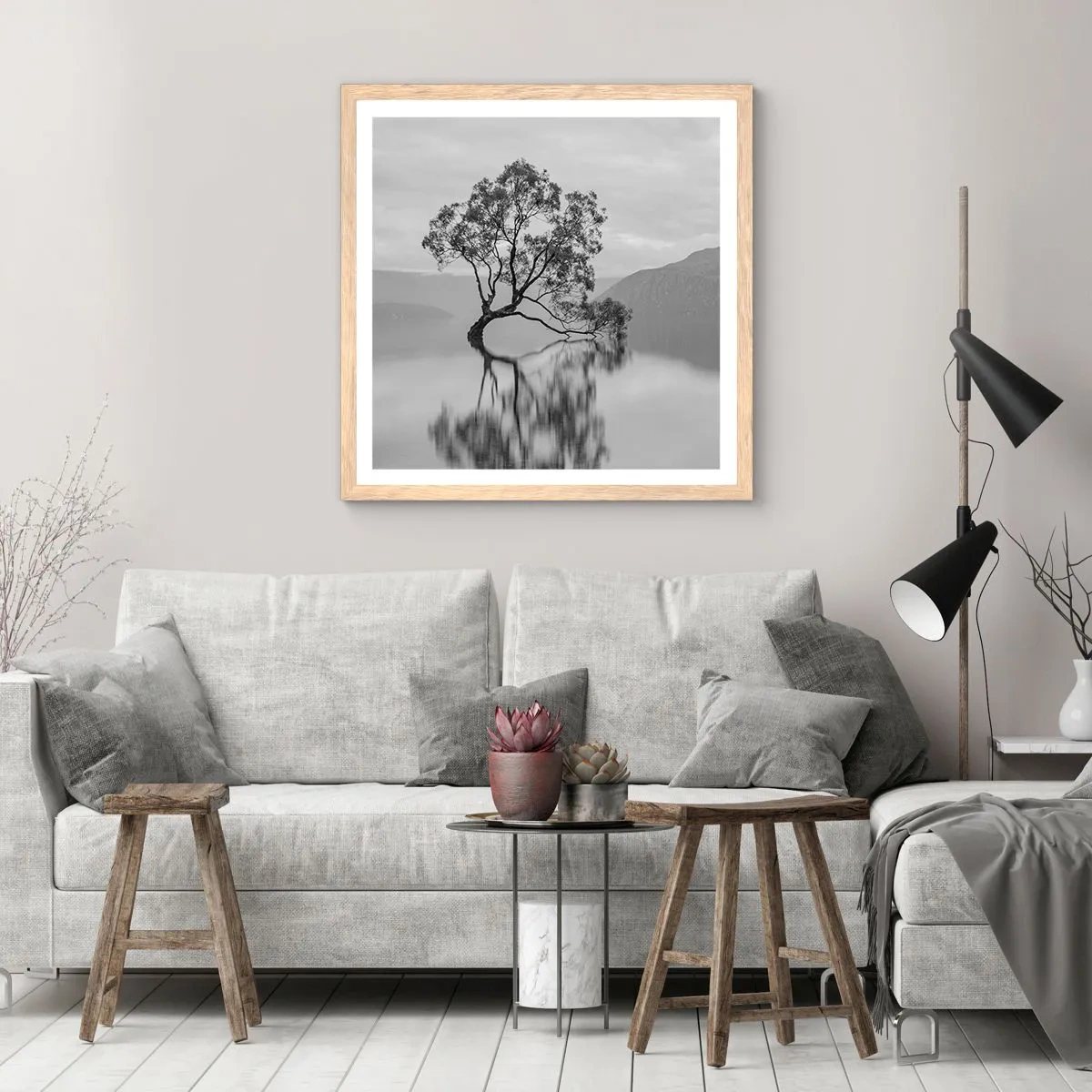 Affiche dans un chêne clair - Poster - Un tel pays existe - 40x40 cm