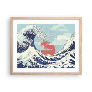 Affiche dans un chêne clair - Poster - D'une inspiration japonnaise - 50x40 cm