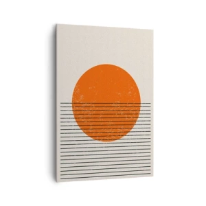 Impression sur toile - Image sur toile - Soleil minimaliste aux lignes géométriques - 70x100cm - Toujours le soleil - Décoration murale moderne pour le salon et la chambre ARTTOR