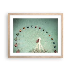 Affiche dans un chêne clair - Poster - Nous vous invitons à vous amuser - 50x40 cm