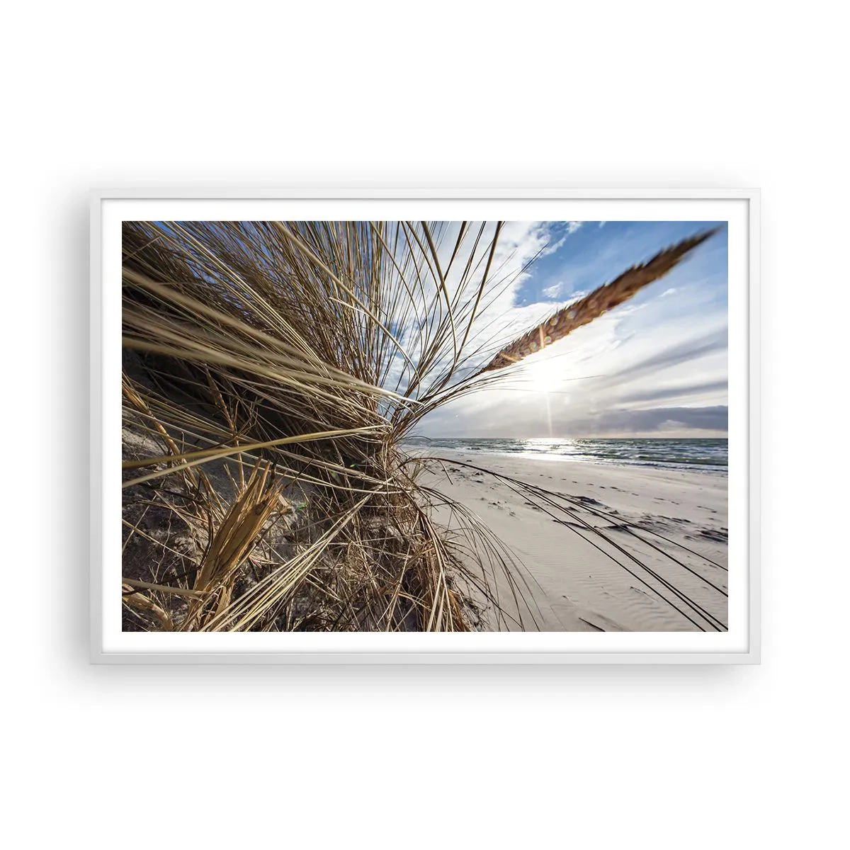 Affiche dans un cadre blanc - Poster - Rencontre des éléments - 100x70 cm