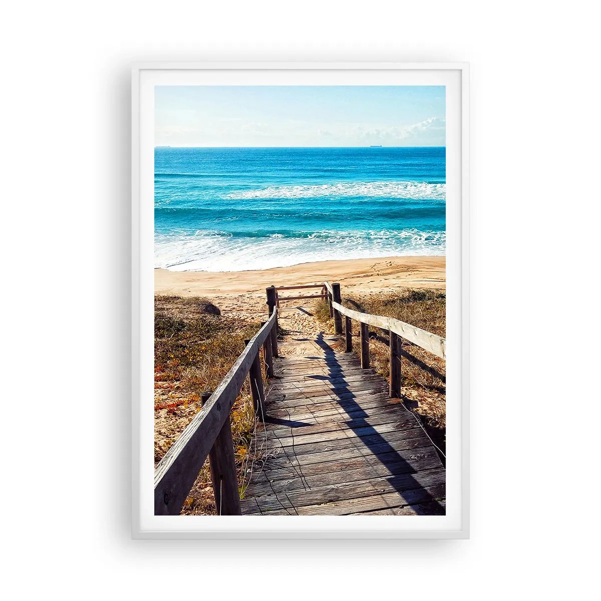 Affiche dans un cadre blanc - Poster - Cours! - 70x100 cm