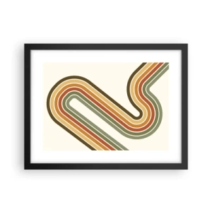 Affiche dans un cadre noir - Poster - En zig zag vers le but - 40x30 cm