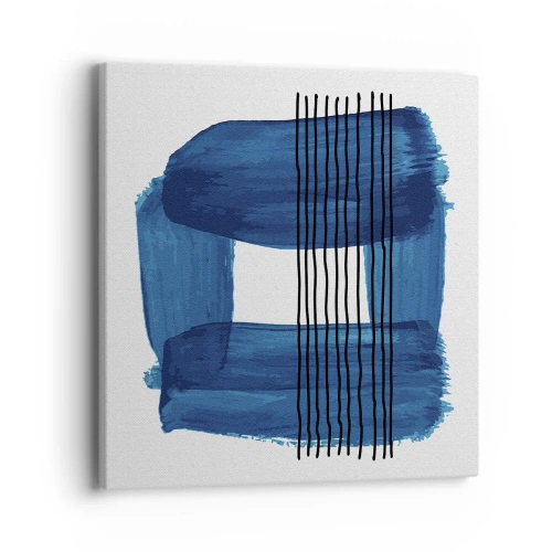Impression sur toile - Image sur toile - Composition noire-bleue - 40x40 cm