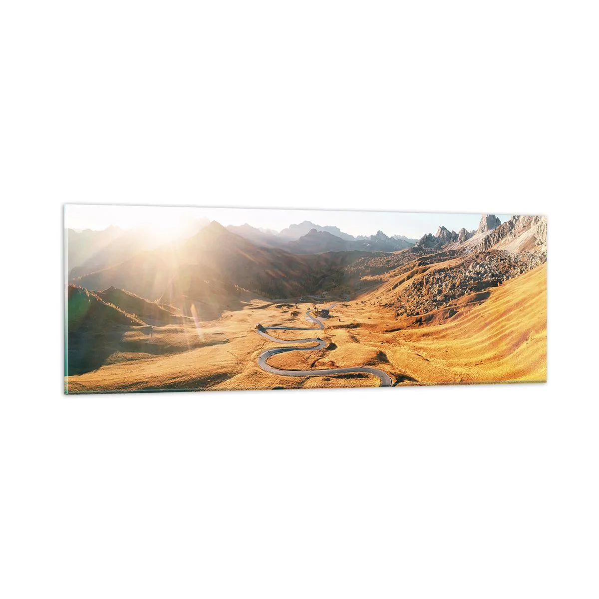 Impression sur verre - Image sur verre - Dans une vallée dorée - 90x30 cm