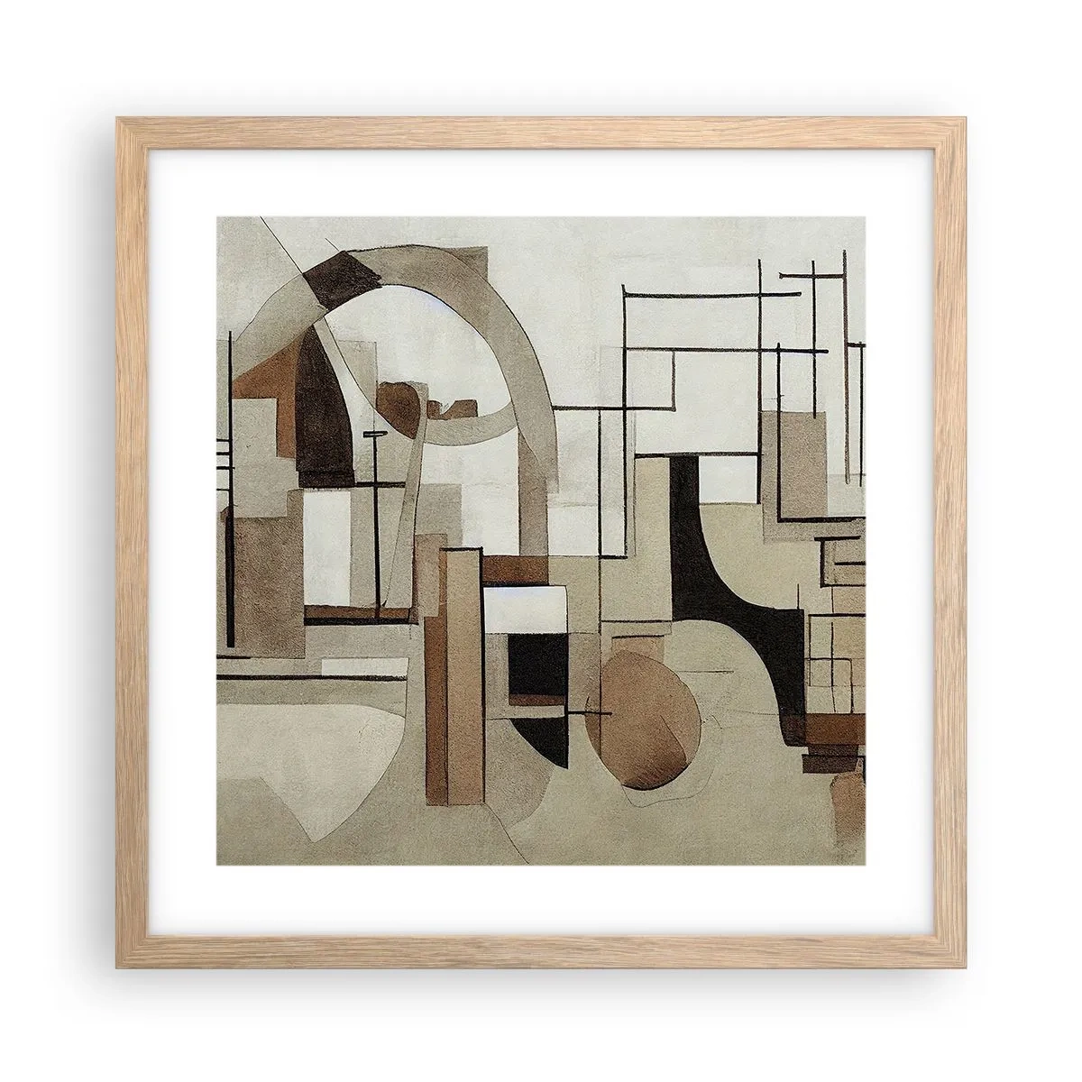 Affiche dans un chêne clair - Poster - Paysage urbain 2.0 - 40x40 cm