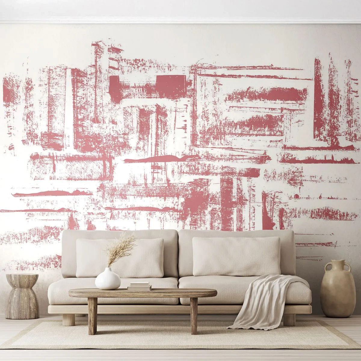 Papier Peint Photo Premium Sand - La ville rouge - Abstraction, Graphique, Peinture - 450x315 cm