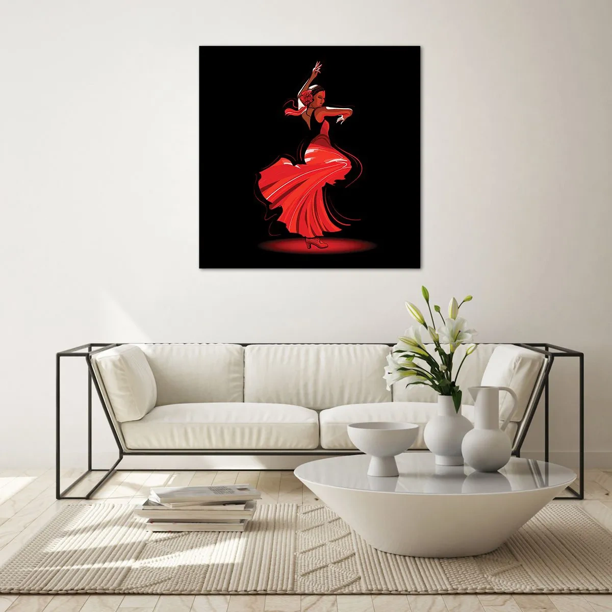 Impression sur verre - Image sur verre - L'esprit fougueux du flamenco - 40x40 cm