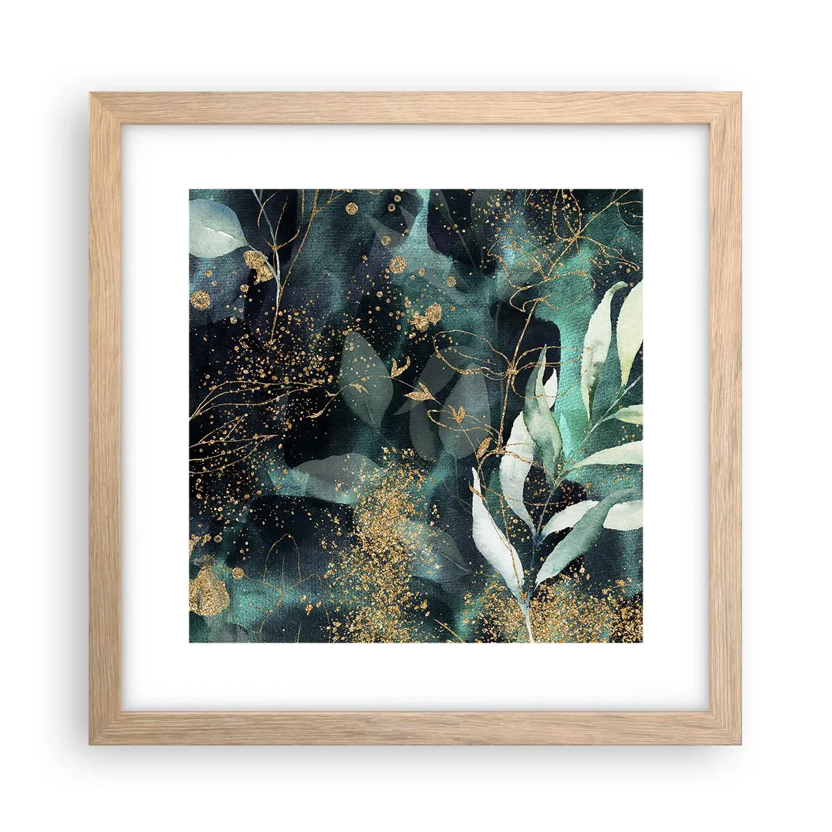 Affiche dans un chêne clair - Poster - Jardin magique - 30x30 cm