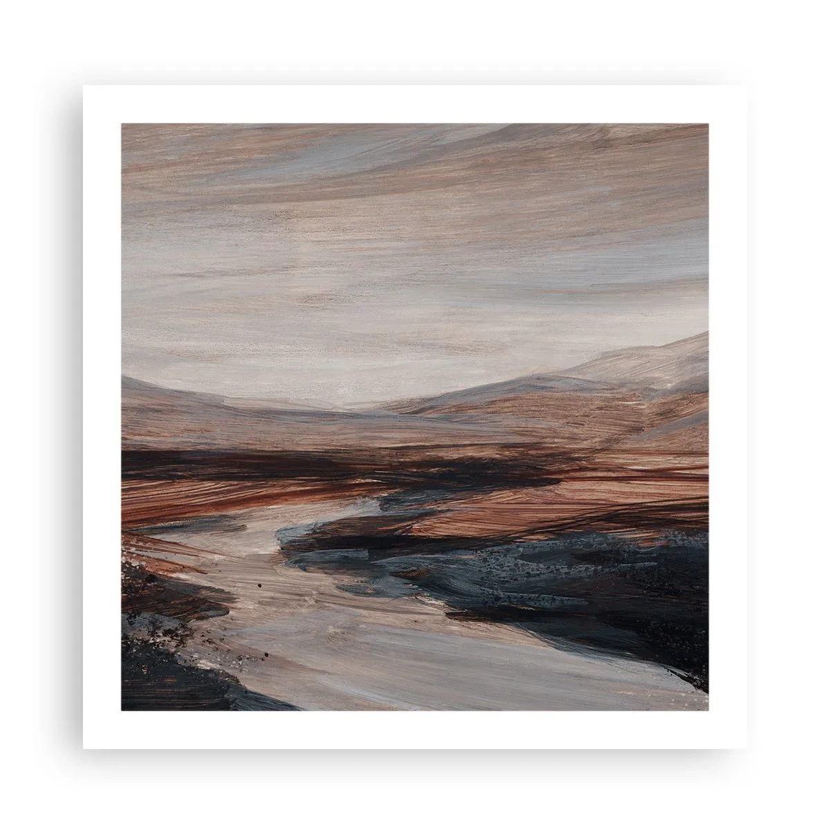 Affiche - Poster - Une vallée tranquille - 60x60 cm