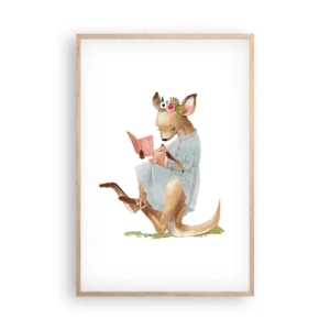 Affiche dans un chêne clair - Poster - Lis-moi maman - 61x91 cm