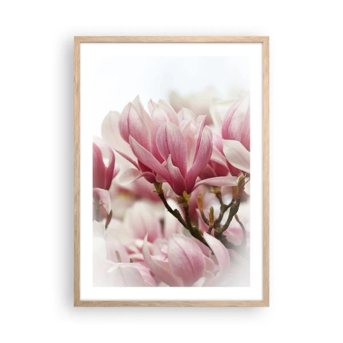 Affiche dans un chêne clair - Poster - Fleurs de printemps - 50x70 cm