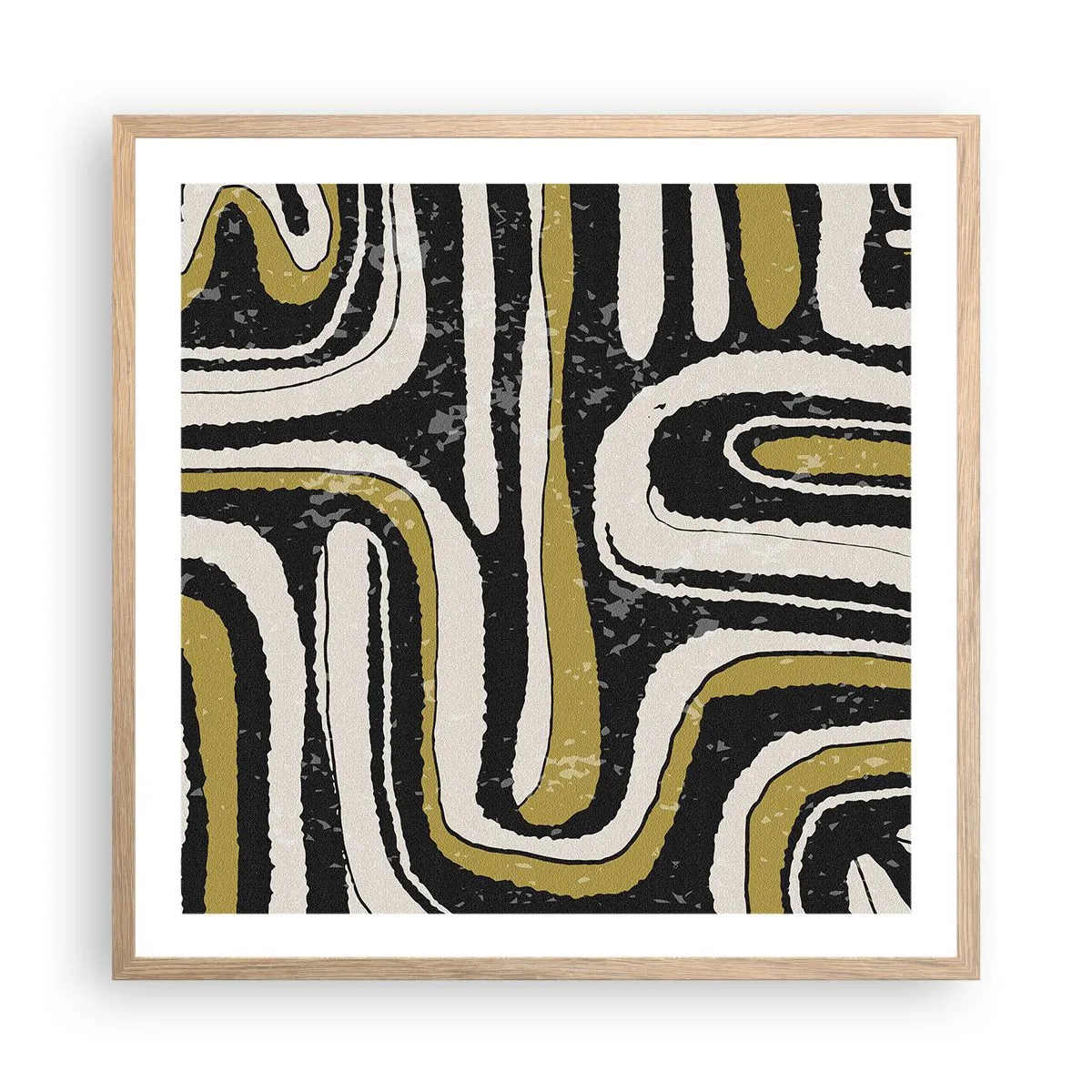 Affiche dans un chêne clair - Poster - Composition : routes et ruelles - 60x60 cm