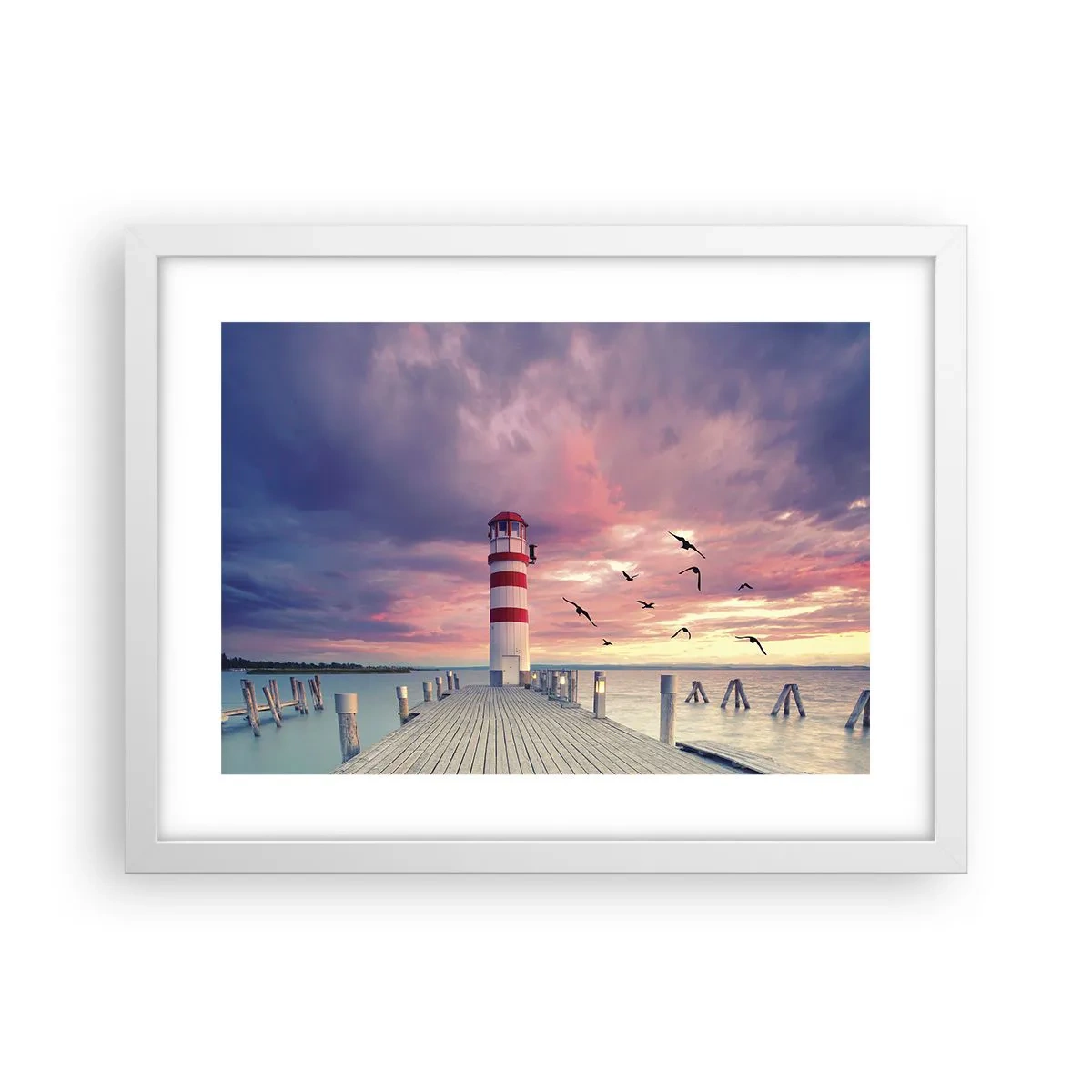 Affiche dans un cadre blanc - Poster - C'est l'heure d'aller au port - 40x30 cm