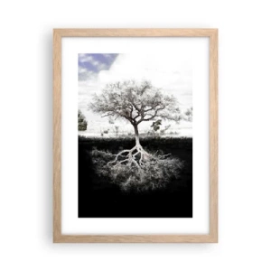 Affiche dans un chêne clair - Poster - Découvrir la nature du monde - 30x40 cm