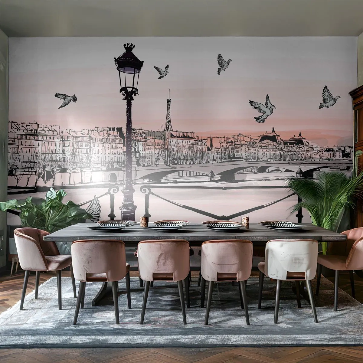 Papier Peint Autocollant Deluxe Sticker - Sur les toits de Paris - Architecture, Ville, Paris - 250x175 cm