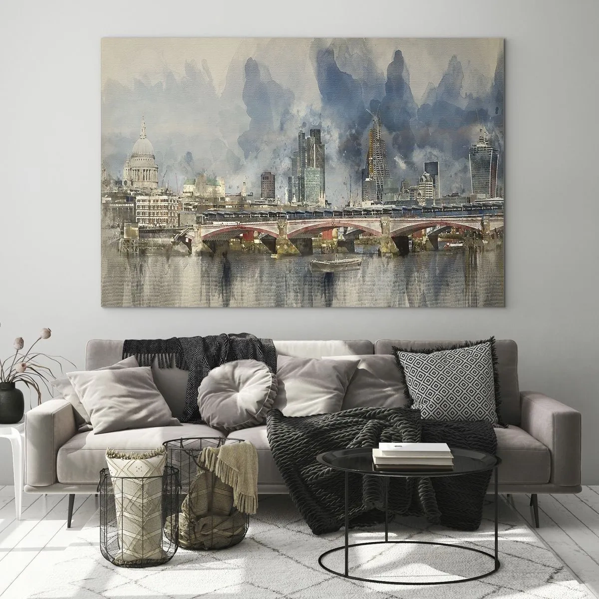 Impression sur verre - Image sur verre - Londres dans toute sa splendeur - 70x50cm - Londres dans toute sa splendeur - Décoration murale moderne pour le salon et la chambre ARTTOR
