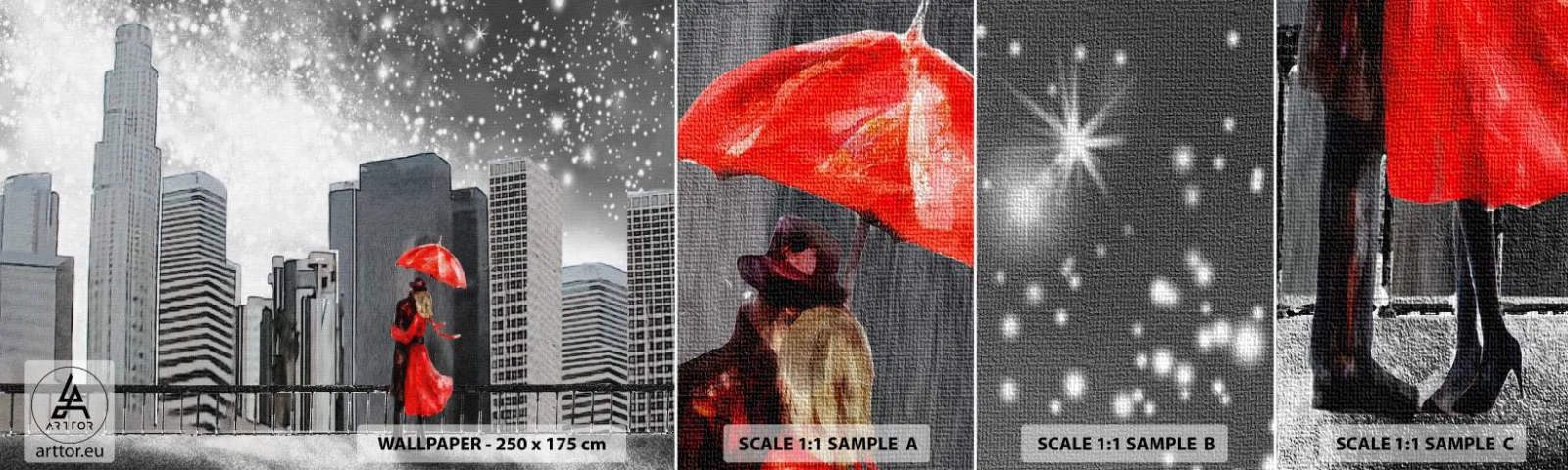 Échantillon de Papier Peint Autocollant Deluxe Sticker - L'homme n'est pas une pierre - New York, Ville, Amour - 100x30 cm