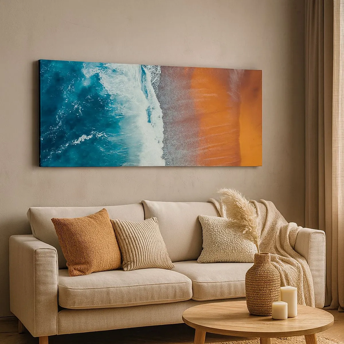 Impression sur toile - Image sur toile - Caresse de l'océan - 100x40 cm