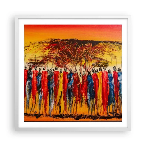 Affiche dans un cadre blanc - Poster - Là-bas, là-bas, ils vont là-bas - 60x60 cm