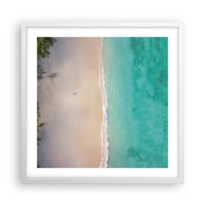 Affiche dans un cadre blanc - Poster - Plage paradisiaque - 50x50 cm