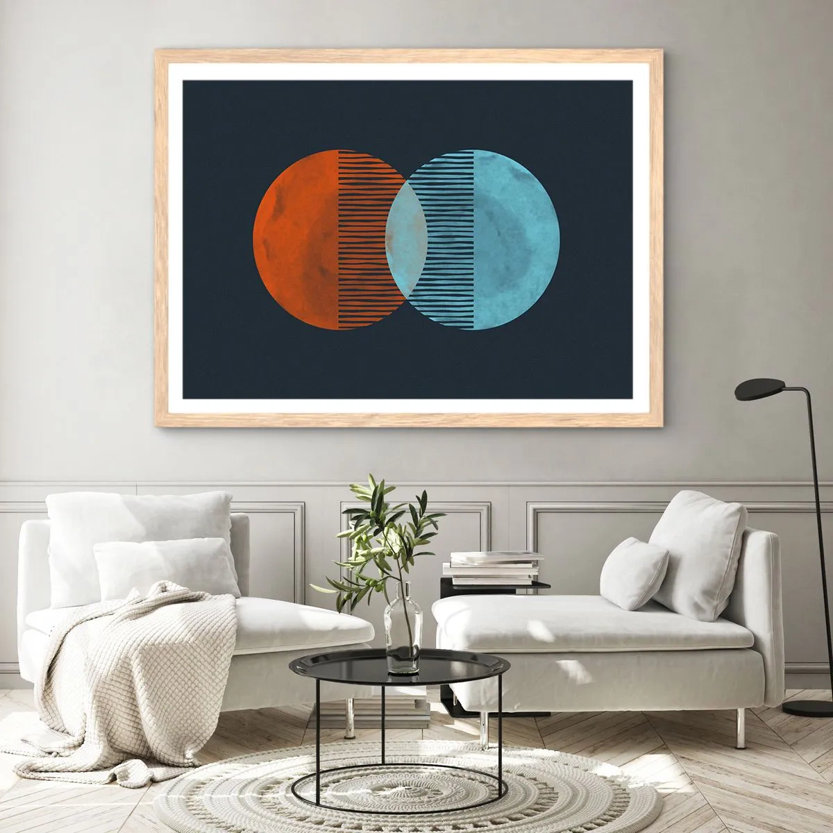 Affiche dans un chêne clair - Poster - Fantaisie astronomique - 70x50 cm