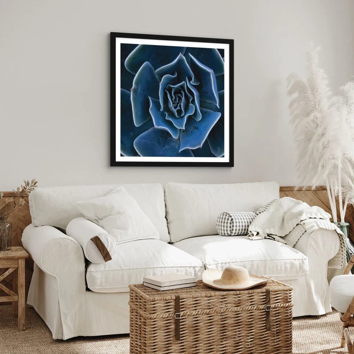 Affiche dans un cadre noir - Poster - Fleur du désert - 30x30 cm
