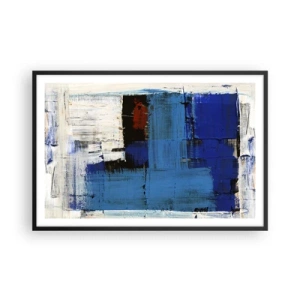 Affiche dans un cadre noir - Poster - Secret de bleu - 91x61 cm