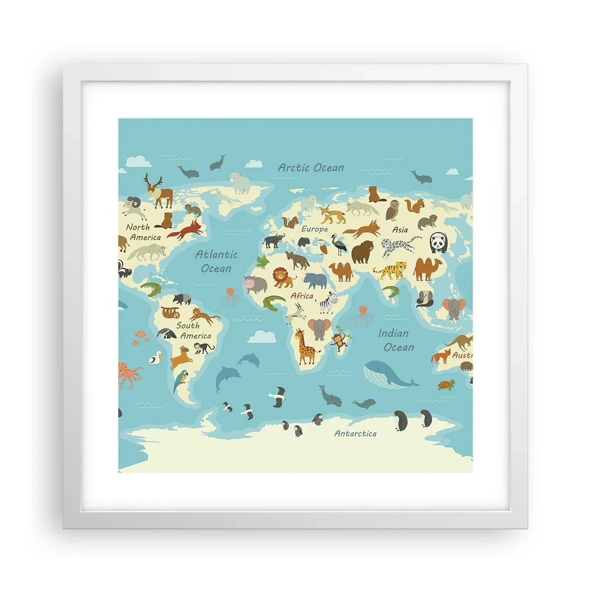 Affiche dans un cadre blanc - Poster - De bons voisins - 40x40 cm