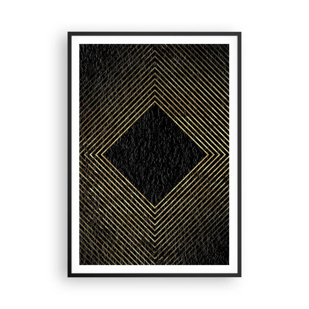 Affiche dans un cadre noir - Poster - Géométrie dans un style glamour - 70x100 cm