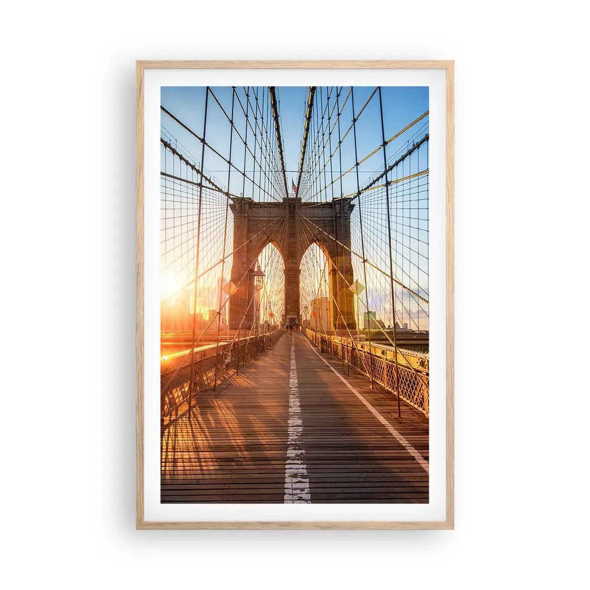 Affiche dans un chêne clair - Poster - Sur le pont d'or - 61x91 cm