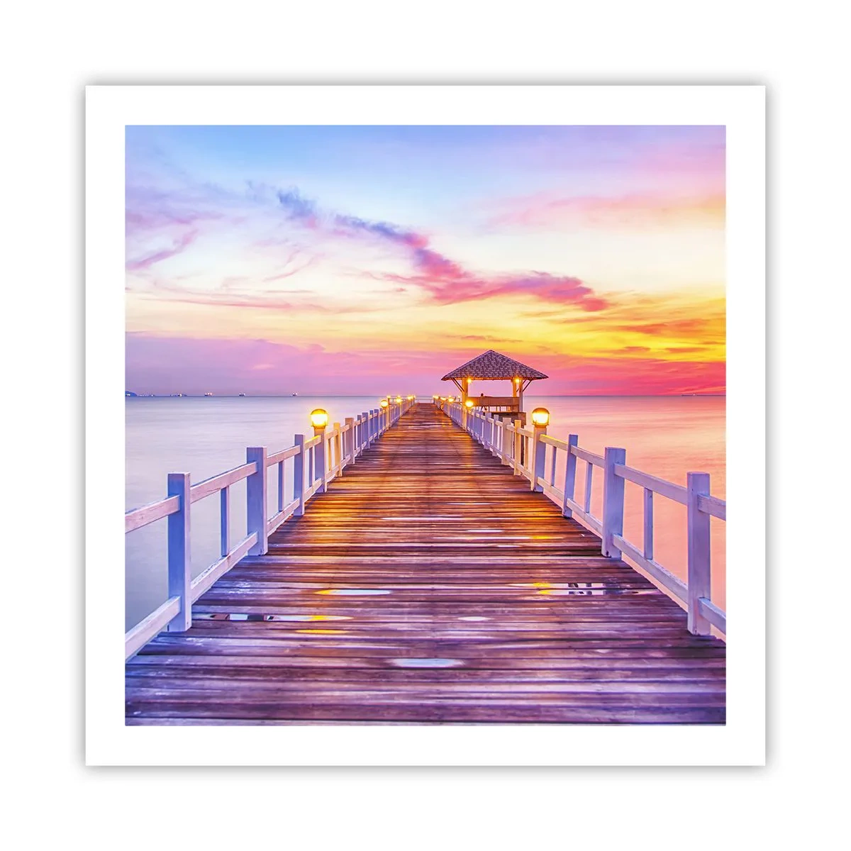 Affiche - Poster - Le silence lilas-doré du soir - 60x60 cm