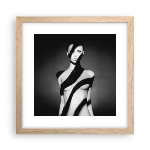 Affiche dans un chêne clair - Poster - Dans la brillance et l'ombre - 30x30 cm