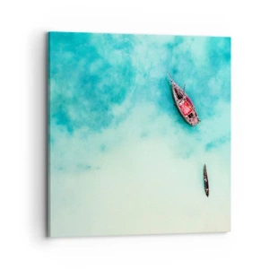 Impression sur toile - Image sur toile - Car sur les plages de Zanzibar, quand il y a un débordement d'eau... - 70x70 cm