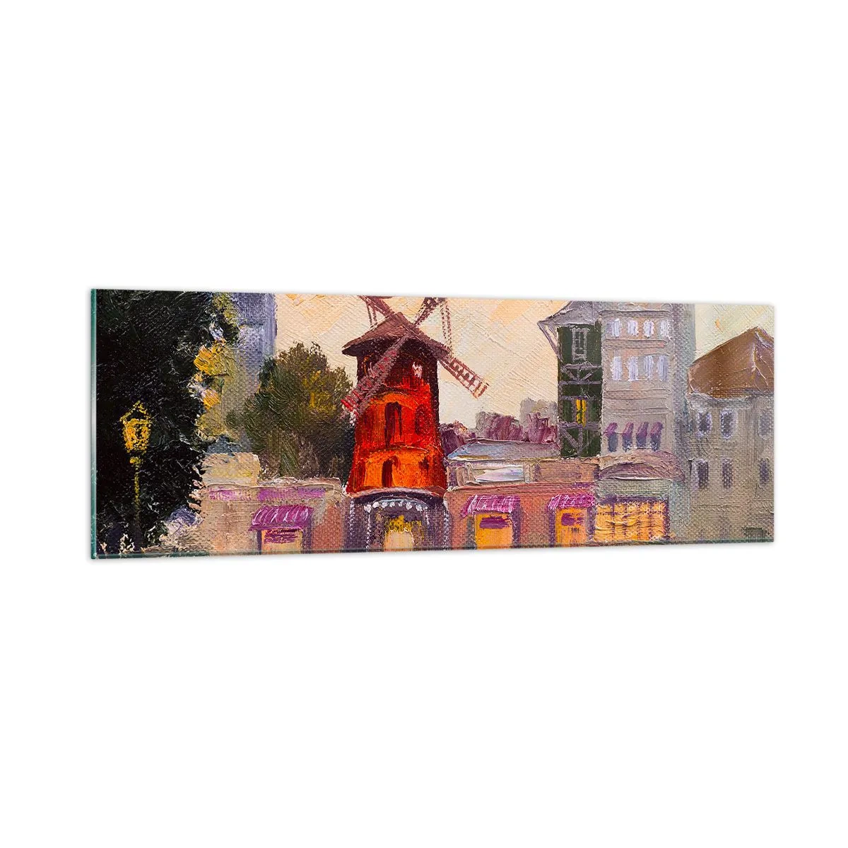 Impression sur verre - Image sur verre - Icones parisiennes – le Moulin rouge - 90x30 cm