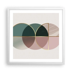 Affiche dans un cadre blanc - Poster - Cercles après cercles - 50x50 cm