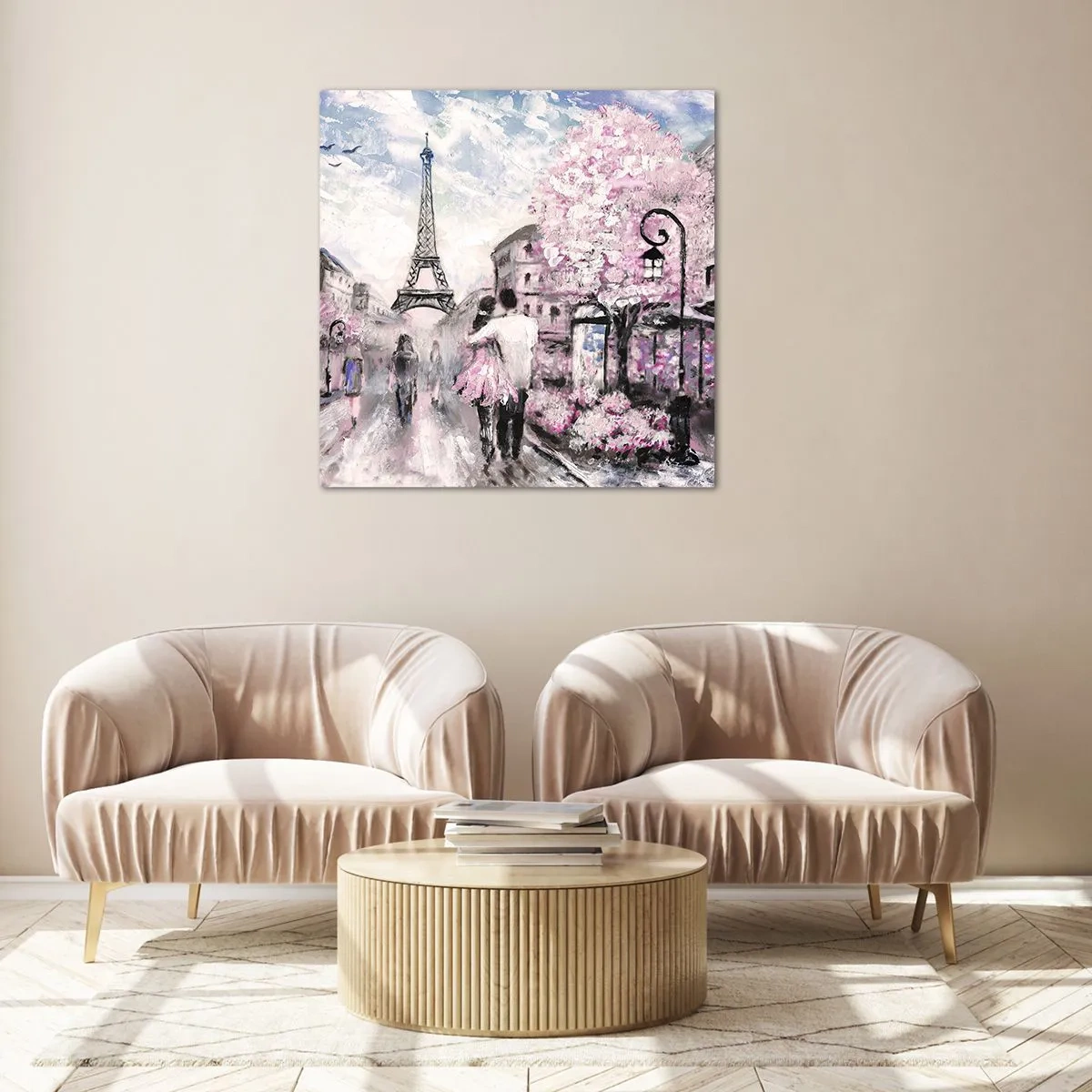 Impression sur verre - Image sur verre - Comment tomber amoureu, il faut juste... - 40x40 cm