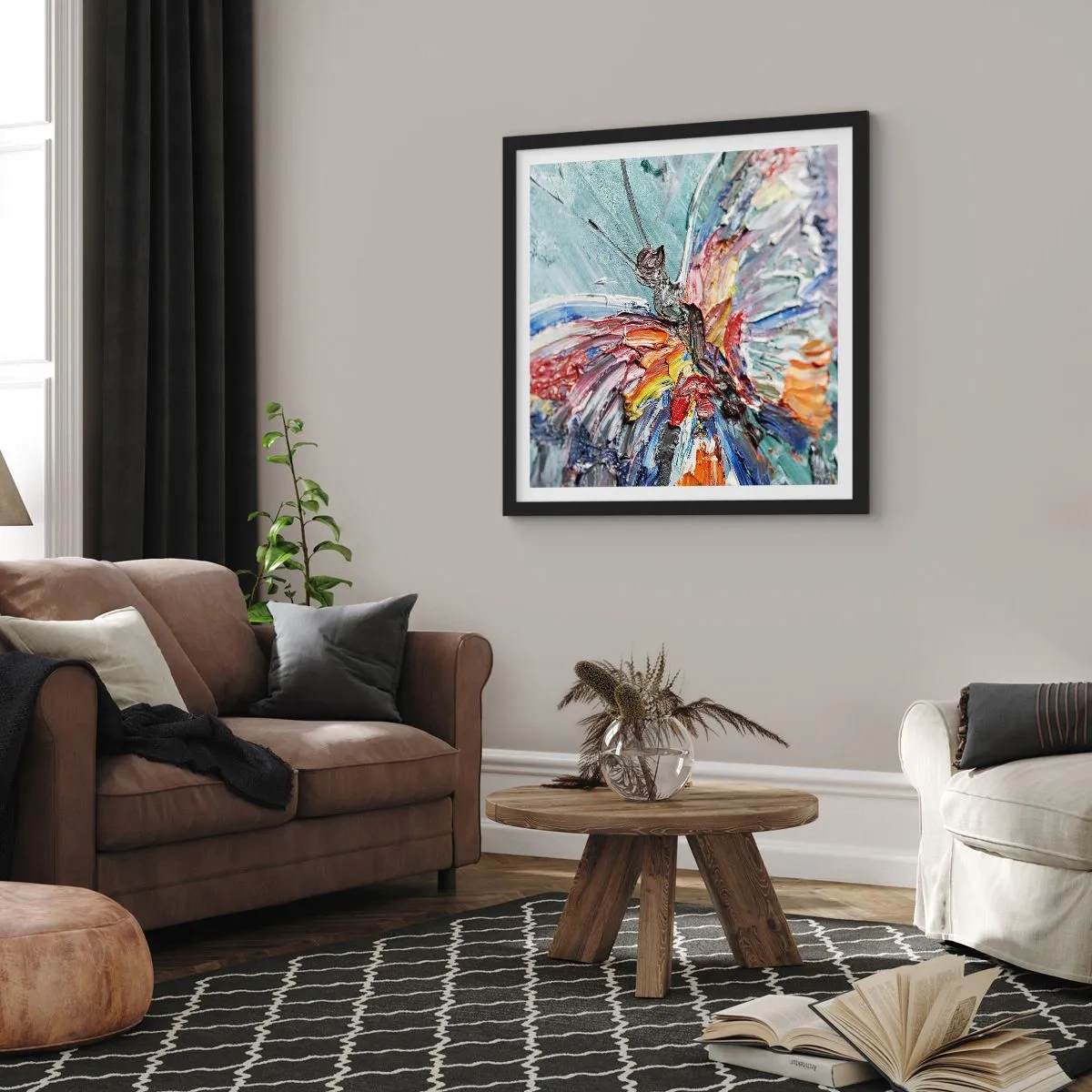 Affiche dans un cadre noir - Poster - Peint par nature - 60x60 cm