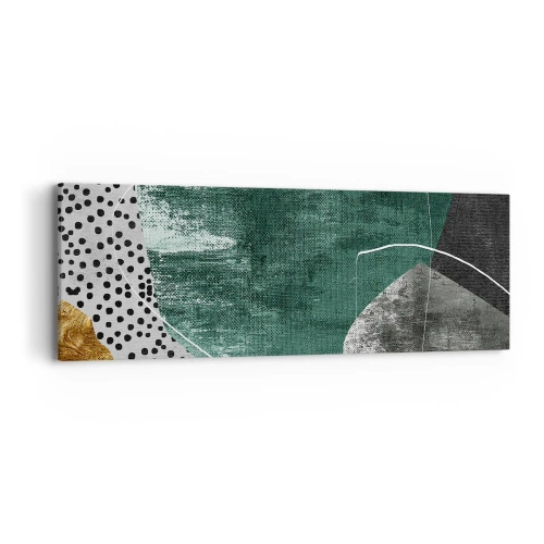 Impression sur toile - Image sur toile - Abstraction colorée avec feuille d'or - 90x30 cm