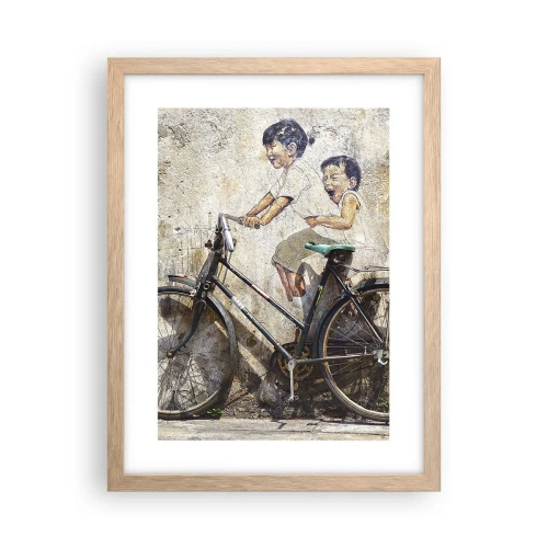 Affiche dans un chêne clair - Poster - Vrai ou faux? - 30x40 cm