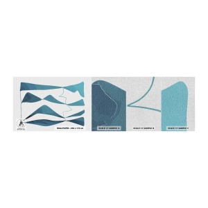 Échantillon de Papier Peint Premium Canvas - Abstraction : composé turquoise - Minimalisme, Éléments, Abstraction - 100x30 cm