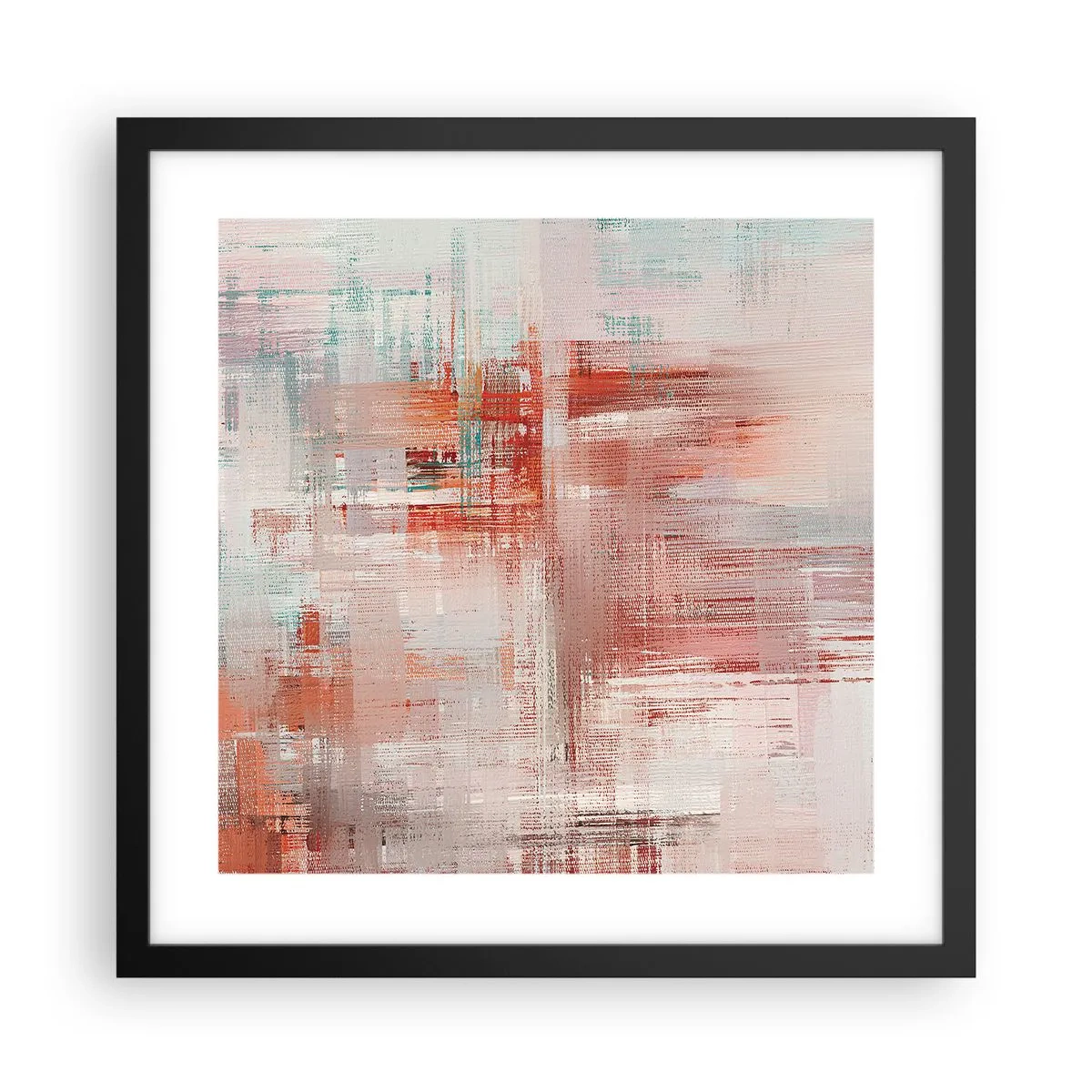 Affiche dans un cadre noir - Poster - Brumeux. Mais rose - 40x40 cm