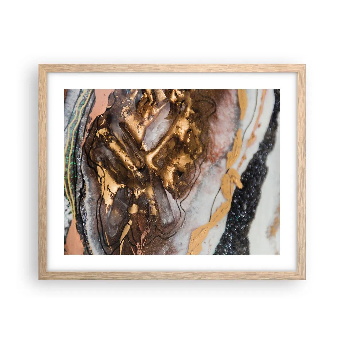 Affiche dans un chêne clair - Poster - Élément de la terre - 50x40 cm