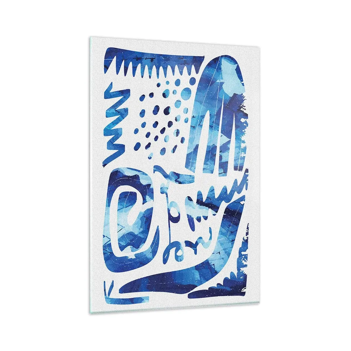 Impression sur verre - Image sur verre - Motif abstrait dans les tons de bleu - 80x120cm - Retour aux racines - Décoration murale moderne pour le salon et la chambre ARTTOR