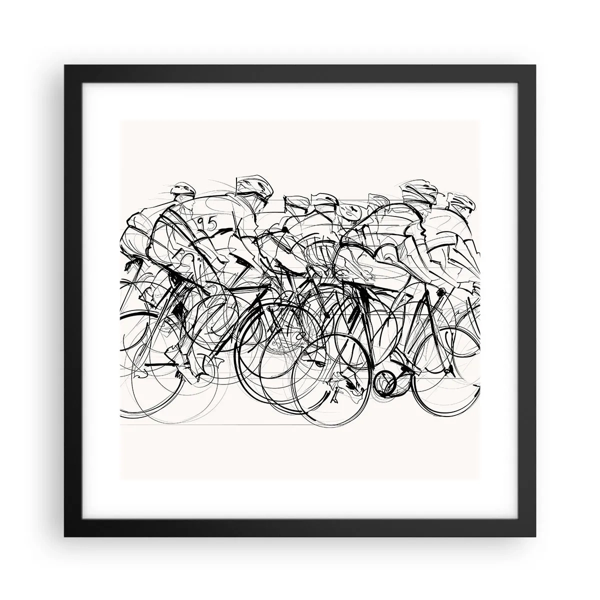 Affiche dans un cadre noir - Poster - Ensemble en équipe - 40x40 cm