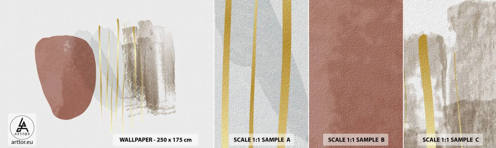 Échantillon De Papier Peint Standard Eco - Colonnade abstraite - Abstraction, Morceau, Modèle moderne - 100x30 cm