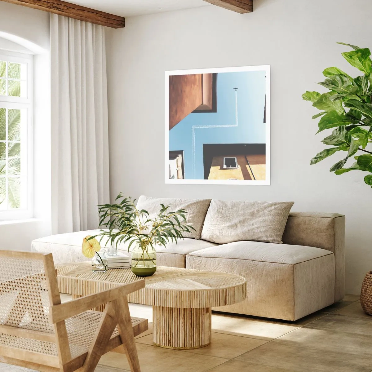 Affiche - Poster - Au-dessus du labyrinthe de la ville - 40x40 cm