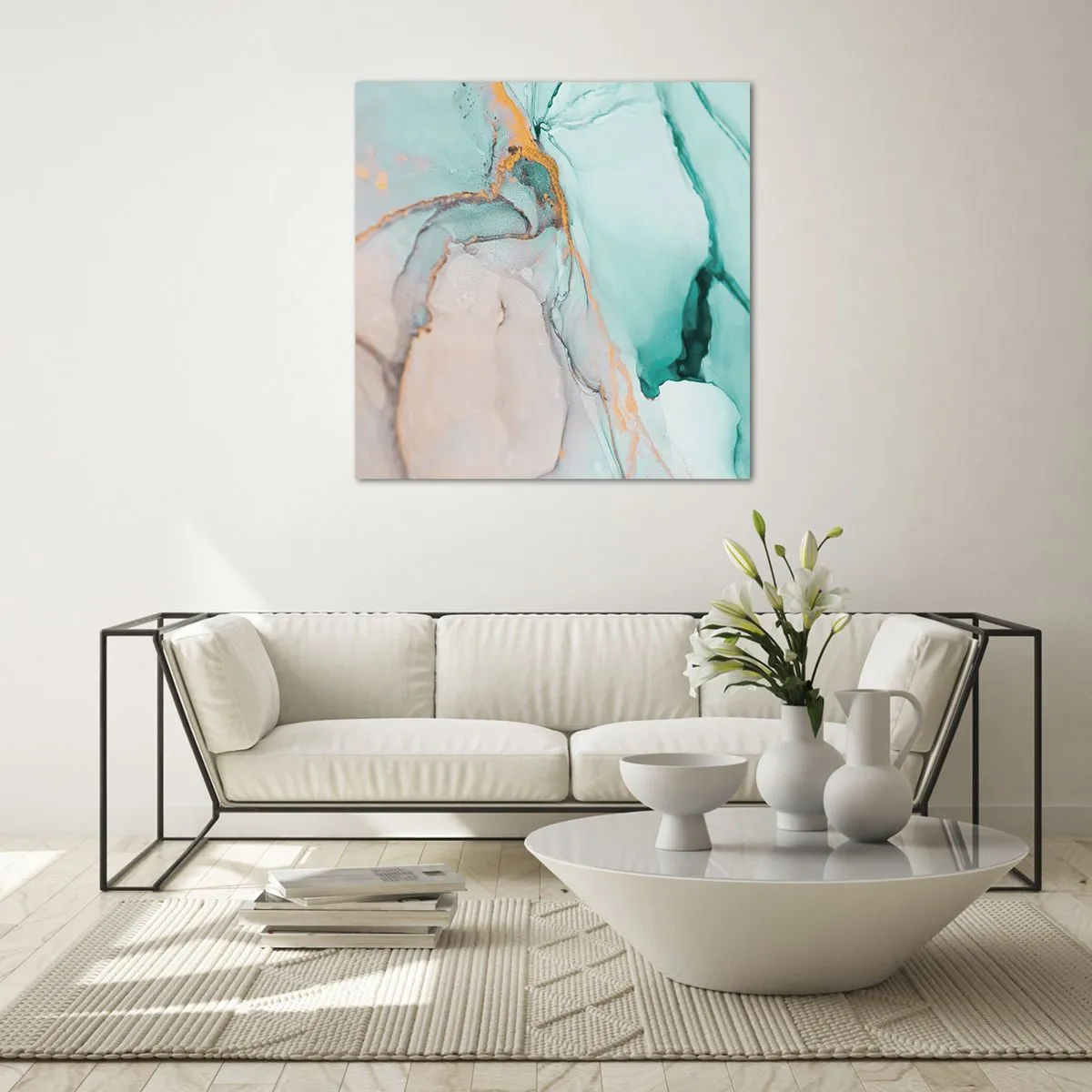 Impression sur verre - Image sur verre - Danse des formes et des couleurs - 70x70 cm